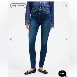 Madewell 10” High-Rise Skinny Denim Jean, size 24